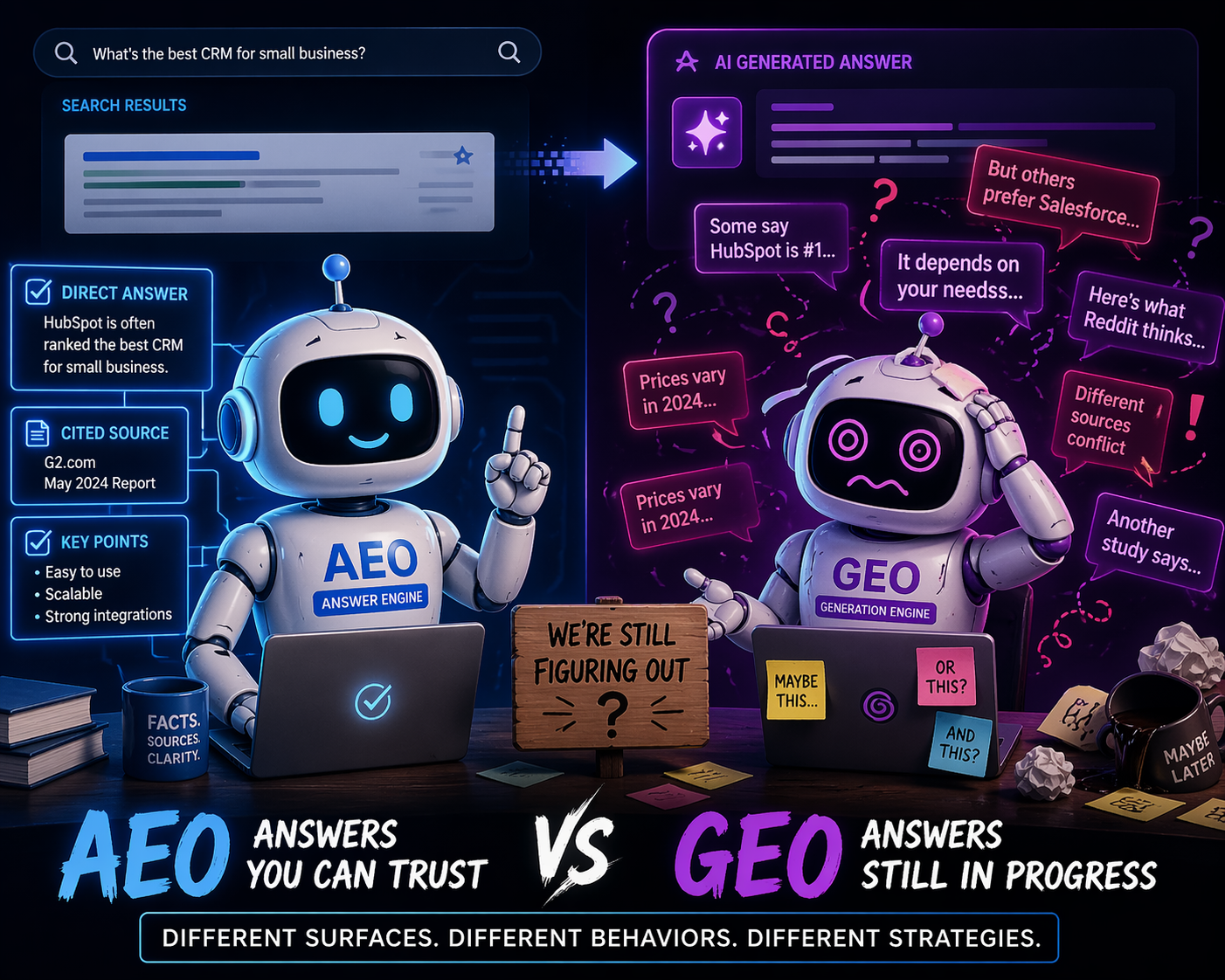 GEO Is Not AEO. Here’s What We’re Still Figuring Out.