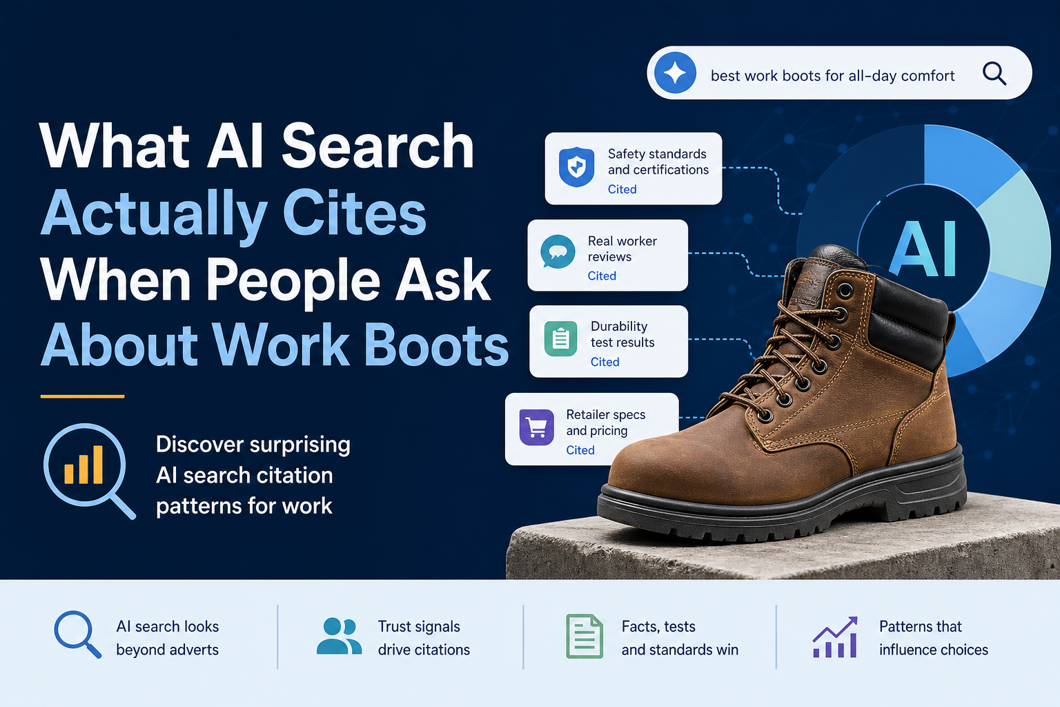 Social share image for What AI Search Actually Cites When People Ask About Work Boots